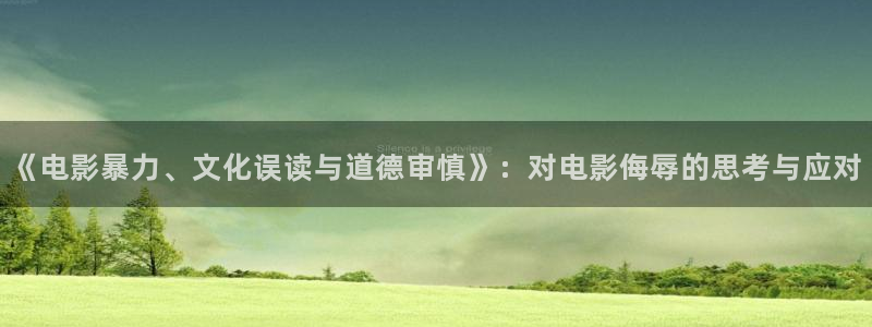 樱桃短视频18：《电影暴力、文化误读与道德审慎》：对电影侮辱的思考与应对
